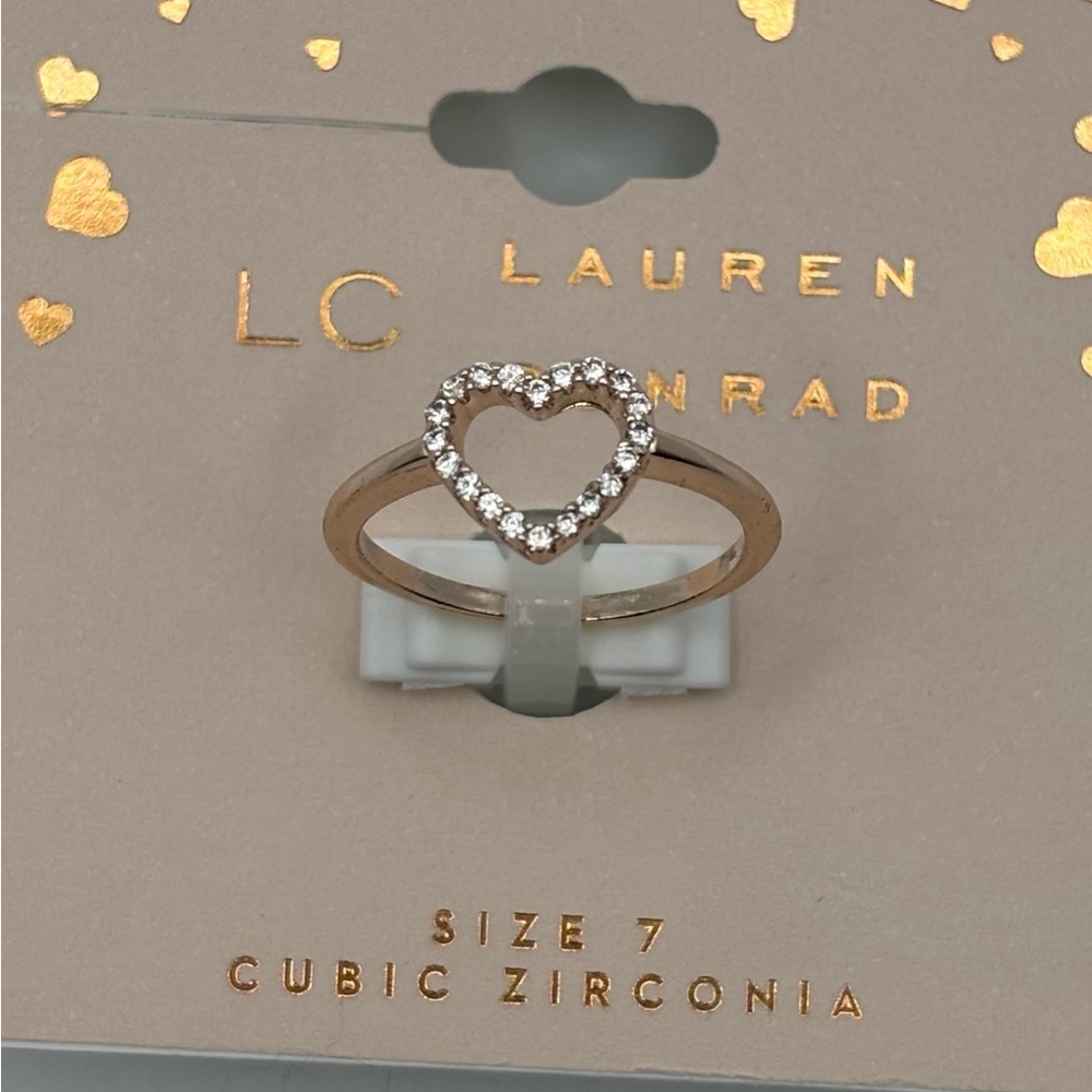 Lauren Conrad CZ Heart Fashion Ring size 7